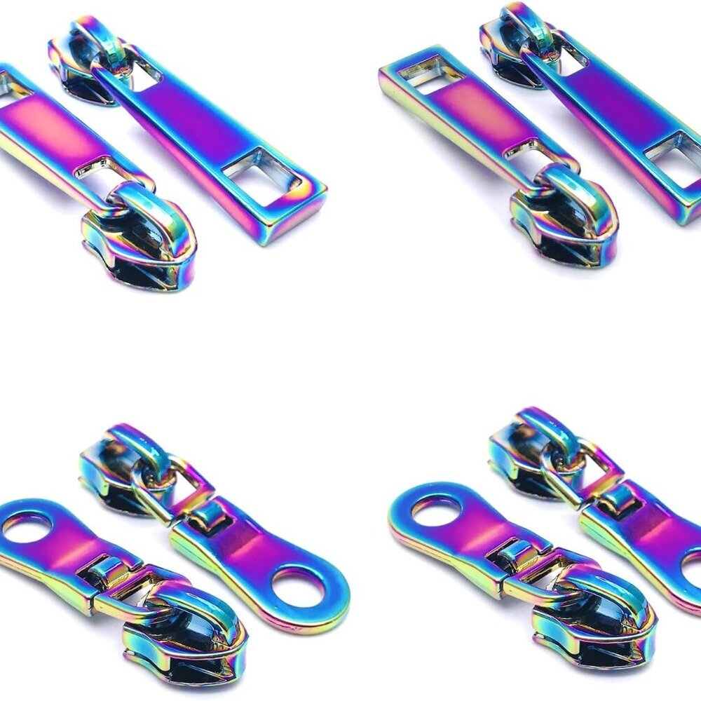 Zipper Pulls Metal Rainbow Zipper Pull Head Slider Bulk 26pcs Coloful for Nylon
